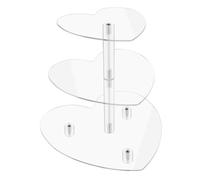 Nicear 3 Tier Acrylic Cupcake Stand, Heart Shape Cake Stand for Wedding Transparent Acrylic Dessert Display Holder for Party Birthday Celebration