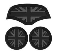 Nicear 3Pcs Black Slip Silicone Car Cup Holder Coasters Flag Design, Vehicle Cup Holder Insert Accessories Non Slip for Mini Cooper F55/F56/F57/Mini Series