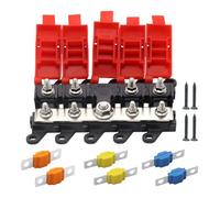 Nicear 4 Way Midi Fuse Holder Car Copper Power Distributor Boat Motorhome Caravan Fuse Block with 30A 60A 100A Fuses