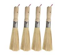 Nicear 4Pack Traditional Natural Bamboo Wok Brushes Kitchen Cleaning Brush For Cleaning Dishes Cast Iron Pots