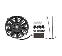 Nicear 7" 12v 80w Slim Electric Radiator Cooling Fan - Universal Curved Blade Engine Fan With Mounting Kit Abs Black For Cars Trucks Hvac Systems