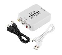Nicear Bidirectional RCA/Composite AV To RF Modulator Converter AV2 Adapter PAL/NTSC/SECAM To PAL/NTSC TV System Compatible with DVD/VCR/PS/Projector (White, Plug and Play)