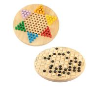 Nicear Chinese Checkers And Go Game Family Wooden Games Reversible Classic Games Wooden Vintage Style Chinese Checkers