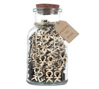 Nicear Funny Swear Jar Gag Fuck Wooden Letter Pieces Jar Fucks Prank Gift Stress Relief Suitable for Indoor Home Decoration