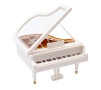 Nicear Music Box White Grand Piano Decoration Classy Clockwork Music Box Gift For Girls Mini Piano Tabletop Ornament White
