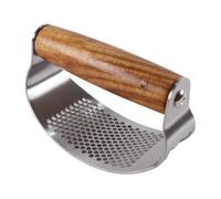 Nicear Professional Stainless Steel Garlic Press and Crusher with Ergonomic Wooden Handle Multifunctional Kitchen Tool for Chopping Ginger Bottle Opener Easily Chopping Garlic Rust-Proof Design