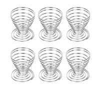 Nicear Silver Egg Cups Egg Cups Brushed Steel Wire Spiral Spring Silver Kitchen Accessories Lightweight Modern Chrome Design