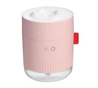 Nicear USB Rechargeable Mini Humidifier with LCD Mood Lighting 500ml Portable Air Humidifier for Bedroom Office Plants 12 Hours Runtime Quiet Misting and Night Light (Pink)