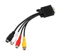 Nicear VGA SVGA to S-Video 3 Composite Interface AV TV adapter converter cable for PC laptops with Sub-D VGA to S-Video Mini DIN 4-pin female