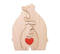Nicear Wooden Bear Family Jigsaw Puzzle Home Decor Gift For Mama Bear Christmas Birthday Housewarming