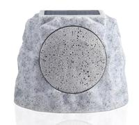 NiceBuy Solar Rock Speakers Outdoor Water-Resistant Solar Powered Rock Speaker with Lights RGB and TWS Pair for Patio Outside Garden BBQ Deck