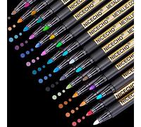 Nicecho 26 Colors Metallic Medium Point Markers - Medium Bullet Tip Paint Marker Pens