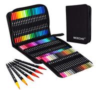Nicecho Art Markers Dual Brush Pens, 60 Artist Coloring Marker, Fine & Brush Tip Pen Art Supplier for Kids Adult Coloring Book Bullet Journaling Drawing Planner Scrapbooking