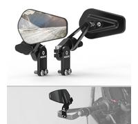 NICECNC Black Motorcycle Quick Flip Arrow Mirrors for Most Two Drilled 1/4 inch Holes Motorcycle Hand Guard, Aluminum