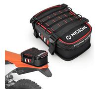 NICECNC Motorcycle Dirt Bike Fender Bag with Tool Roll - 500D PVC Waterproof Off-Road Storage Bag for Motocross Enduro Accessories, Reflective Design,Red
