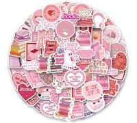 NICECONE 120 Pcs Pink Bookish Stickers, Vinyl Waterproof Booktok Aesthetic Pink Reading Stickers for Teen Girl Kids Adult Journaling Scrabook Water Bottles Laptop Skateboard Guitar Travel Case