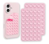 NICECONE 2 Pack Double Side Silicone Suction Phone Mount, Non-Slip Sticky Grip with Higher Suction Power, Hands-Free Accessories Strong Holder for Selfie and Video(Pink)