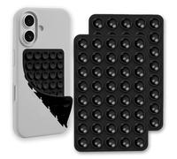 NICECONE 2 Pack Double Side Silicone Suction Phone Mount, Non Slip Sticky Grip with Higher Suction Power, Hands-Free Accessories Strong Grip Holder for Selfie and Video (Black)