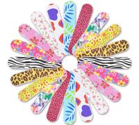 NICECONE 20 Pack Nail File Double Sided Emery Boards for Nails Emery, Floral 100/180 Grit EmeryBoards Mini Nail Buffering Files Pedicure Manicure DIY Tool for Home Salon Use