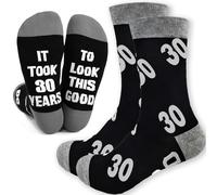 NICECONE 30th Birthday Gifts for Men - Funny Socks with It Took 30 Years to Look This Good - Black Novelty Socks for Him Husband Brother - Level 30 Unlocked