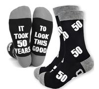 NICECONE 50th Birthday Gifts for Men - Funny Socks with It Took 50 Years to Look This Good - Half Century Socks for Husband Dad Grandad - Vintage Aged to Perfection
