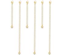 NICECONE 6PCS Gold Necklace Extenders for Women with Heart-Shaped Tails, 3 Long & 3 Short Adjustable Chain Extenders for Necklaces, Bracelets & Anklets (10cm & 5cm)