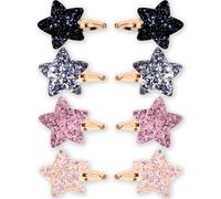 NICECONE 8 Pcs Star Hair Clips | Sparkly Glitter Barrettes in 4 Colours