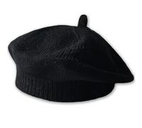 NICECONE Baby Beret Hat Black, Knitted Winter Warm Beanie Cap for Infant Toddler 6 Months - 3 Years, French Style Soft Acrylic Skull Cap for Little Girls & Boys