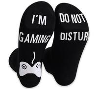 NICECONE Funny Novelty Socks, Stocking Stuffers for Teens Boys Kids Gifts, Do Not Disturb I'm Gaming Funny Gamer Non Slip Cotton Calf Socks Christmas for Dad Teen Boys
