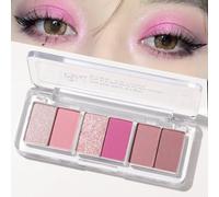 NICECONE Pink Eyeshadow Palette 6 Colours - Matte & Shimmering Rose Gold & Nude Pink Shades, Waterproof Long-Lasting Pigmented Eye Makeup Palette for Blush or Eye Looks