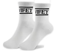 NICECONE Wifey Socks for Women with Black Text and Stripes - Soft Cotton Bride Wedding Socks, Bachelorette Party Favors, Honeymoon Essentials Gift for Wife