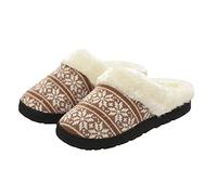 Nicecp Women and Men Memory Foam Knit Fleece Lined Slippers Lightweight Outdoor Indoor Warm Plush House Shoes (coffee,11.5)