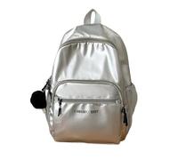 NICECY Backpack for girls, junior high school students fashionable and lazy style personalized shopping commuting(silvery)