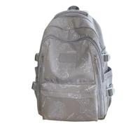 NICECY Female student printed backpack suitable for middle and high school students teenagers and girls college daily backpacks(grey)