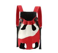 NICECY Portable pet backpack breathable and soft outdoor travel pet backpack suitable for cats and small dogs(XL,red-white)