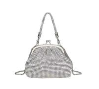 NICECY Women's evening handbag, retro style dinner bag with detachable chain suitable for weddings dances cocktails(light white)