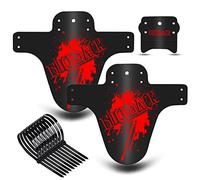 NICEDACK Mud Guard, 2Pcs MTB Bicycle Mudguards for 26" 650B 27.5" 29" MTB Mountain Bike Rear and Front Mudguard Fender (Red, 2PCS Matte Surface)