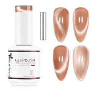 Nicedeco 15ml Glassy Transparent Nude Magnetic Cat Eye Gel Polish with Magnet - Glossy Crystal Liquid Effect, Reflective Translucent Jelly UV Nail Polish, Long Lasting for Salon & DIY