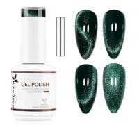 Nicedeco 15ml Transparent Green Magnetic Cat Eye Gel Polish with Magnet - Glossy Crystal Liquid Effect, Reflective Translucent Jelly UV Nail Polish, Long Lasting for Salon & DIY