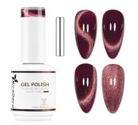 Nicedeco 15ml Transparent Purple Magnetic Cat Eye Gel Polish with Magnet - Glossy Crystal Liquid Effect, Reflective Translucent Jelly UV Nail Polish, Long Lasting for Salon & DIY