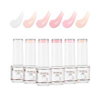 Nicedeco 2-Step Gel Nail Polish, High Gloss Long Lasting Soak Off LED U V Gel Polish Nail Art Kit for Women Girl 6 Pcs 5ml Kit 47