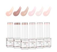 Nicedeco 2-Step Gel Nail Polish, High Gloss Long Lasting Soak Off LED U V Gel Polish Nail Art Kit for Women Gir 6 Pcs 5ml Kit 48