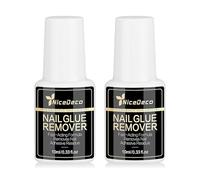 NiceDeco 2Pcs 10ml Nail Glue Remover, Fast Acting, Mild and Odorless Formula for Press On, Fake Nails, Easy Application, Non-Damaging Remover