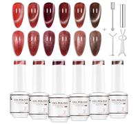 Nicedeco 6PCS 5ml Transparent Magnetic Cat Eye Gel Polish Kit with Magnet - Glossy Crystal Liquid Effect, Reflective Translucent Jelly UV Nail Polish, Long Lasting for Salon & DIY