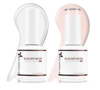 Nicedeco 8 in 1 Builder Base Strengthening Gel, 2x15ml UV/LED Clear Building Nail Gel in a Bottle, Gel Polish Nail Repair Nail Strengthen