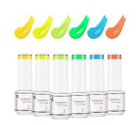 Nicedeco 8 in 1 Builder Base Strengthening Gel, 6x5ml UV/LED Clear Building Nail Gel in a Bottle,for Nails Tips & Extensions, Gel Polish Nail Repair Nail Strengthen NSET6-80