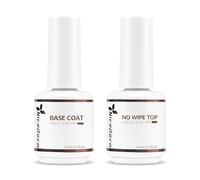 Nicedeco Base and Top Coat Nail Gel Polish, 2x15ML No Wipe Top Coat and Base Coat Set, Clear Gel Nail Polish U V/LED Long-Lasting Glossy Shine Finish for Nail Art at Home