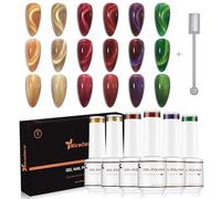 Nicedeco Cat Eye Gel Nail Polish Set, UV/LED Soak-Off Magnetic Gel Polish Nail Art Manicure Pedicure, Salon & Home Use - Long Lasting & Easy to Apply 6pcs x 8ml-Kit41