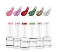 Nicedeco Christmas Colour Gel Nail Polish Set, UV/LED Gel Polish,Nail Art Manicure Pedicure, Salon & Home Use - Long Lasting & Easy to Apply 6pcs x 8ml-Kit11
