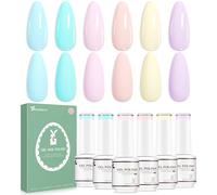 Nicedeco Easter Gel Nail Polish Set, UV/LED Gel Polish,Nail Art Manicure Pedicure for Salon & Home Use - Long Lasting & Easy to Apply 6pcs x 8ml-Kit20
